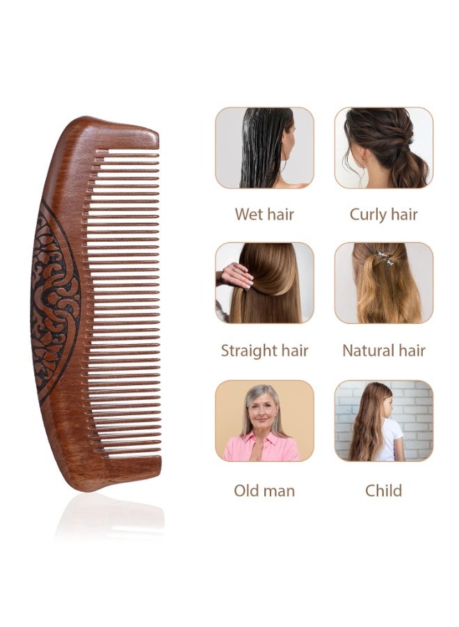 16.7*5.2*1cm Small Wood Comb for Women Men Birthing Combs Wooden Pocket Hair Comb Fine Tooth Small Portable Wood Combs, Anti Static Carved - Image 3