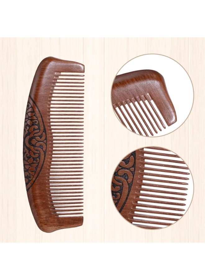 16.7*5.2*1cm Small Wood Comb for Women Men Birthing Combs Wooden Pocket Hair Comb Fine Tooth Small Portable Wood Combs, Anti Static Carved - Image 2