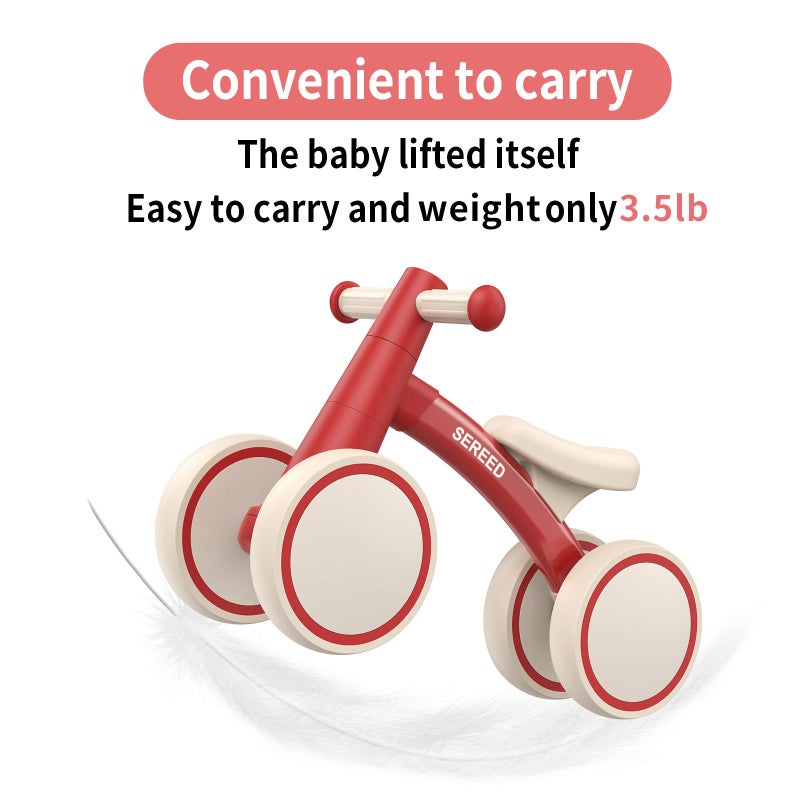 SEREED Balance Bike for 1 Year Old, 10 inches Aluminum Frame, Red (UD30), Baby's First Bike for Boys and Girls, Aiding Babies in Learning to Walk and Develop Balance - Image 4