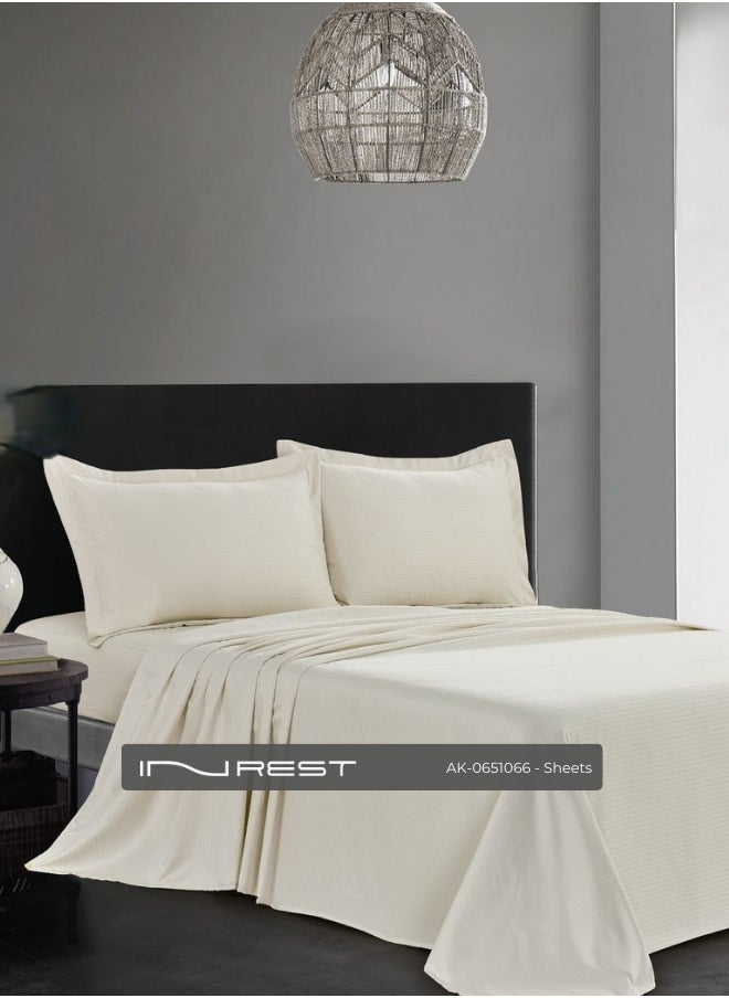 Inrest Home INREST Microfiber 200*200 + 30 cm multi-color striped fitted sheet  - Image 1
