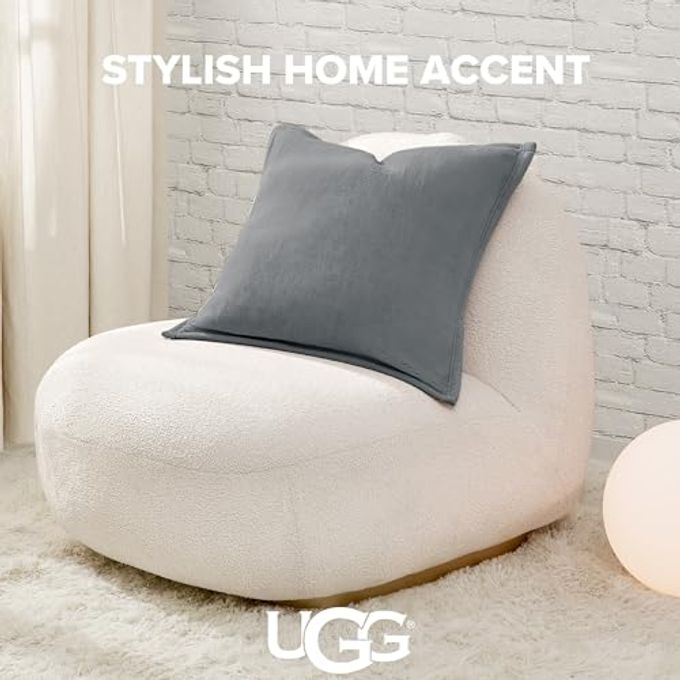 UGG Coco 2-Pack Decorative Pillows Soft & Plush Throw Pillow Inserts With Throw Pillow Covers Perfect For Sofa, Bed, Living Room Decor Or Home Decor, 20" X 20", Seal Gray - Image 2