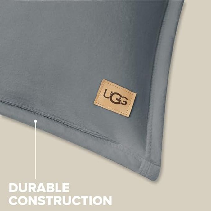 UGG Coco 2-Pack Decorative Pillows Soft & Plush Throw Pillow Inserts With Throw Pillow Covers Perfect For Sofa, Bed, Living Room Decor Or Home Decor, 20" X 20", Seal Gray - Image 3