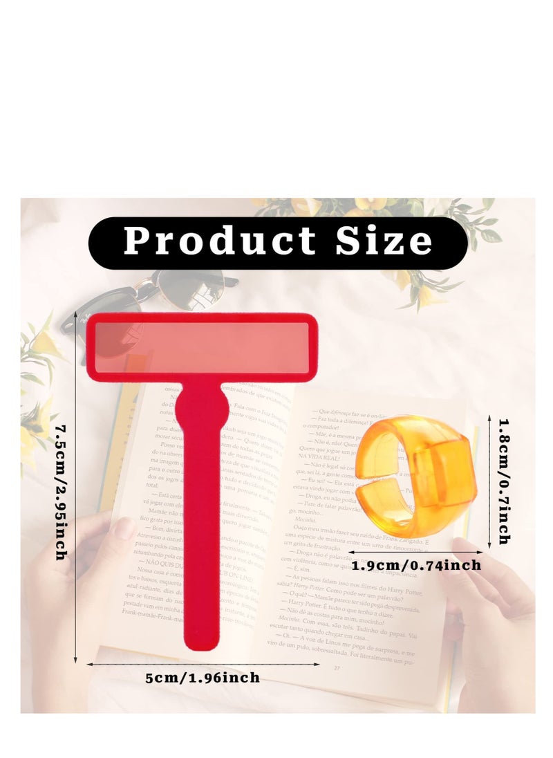 Dyslexia Tools for Kids, 8 Pcs Guided Reading Strips Tools, with 6pcs Finger Rings, Highlight Reading Strips Bookmarks, Reading Pointers for Kids, Children Reading Finger Trackers