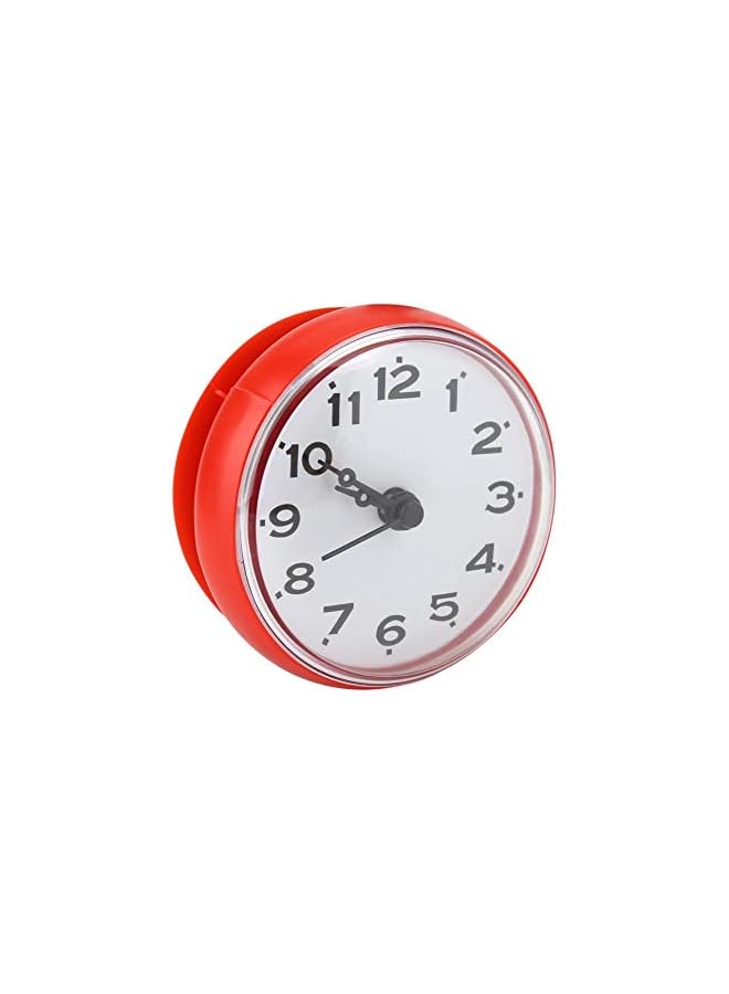 The Bros Waterproof Clock, Bath Clock, Suction Cup Wall Clock Decorative Attaching To The Bathroom Wall, Tile Or Mirror Bath Shower Clock for Bathroom Kitchen Office School(red) - Image 4