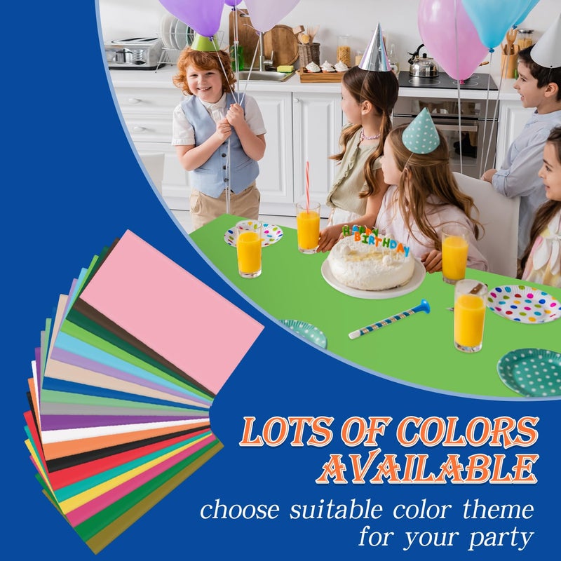 YSYJ 12 Pack Lime Green 54 x 108 Inch Disposable Plastic Tablecloths Rectangular Table Cloth Plastic Table Cover for Parties - Image 5