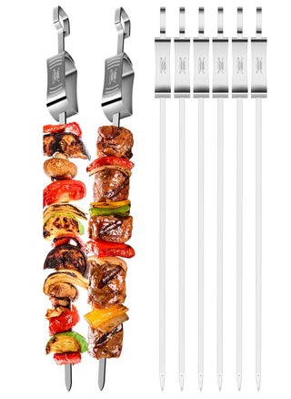Metal Skewers for Grilling, 6PCS Kabob Skewers for GrillingFlat Blade BBQ Skewers with Slider - pzsku/Z64974271FEA4FD3135BDZ/45/_/1657857113/cf6d5634-4242-42a2-ac6f-065a16e61e01