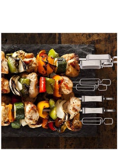 KASTWAVE Metal Skewers for Grilling, 6PCS Kabob Skewers for GrillingFlat Blade BBQ Skewers with Slider  - Image 2