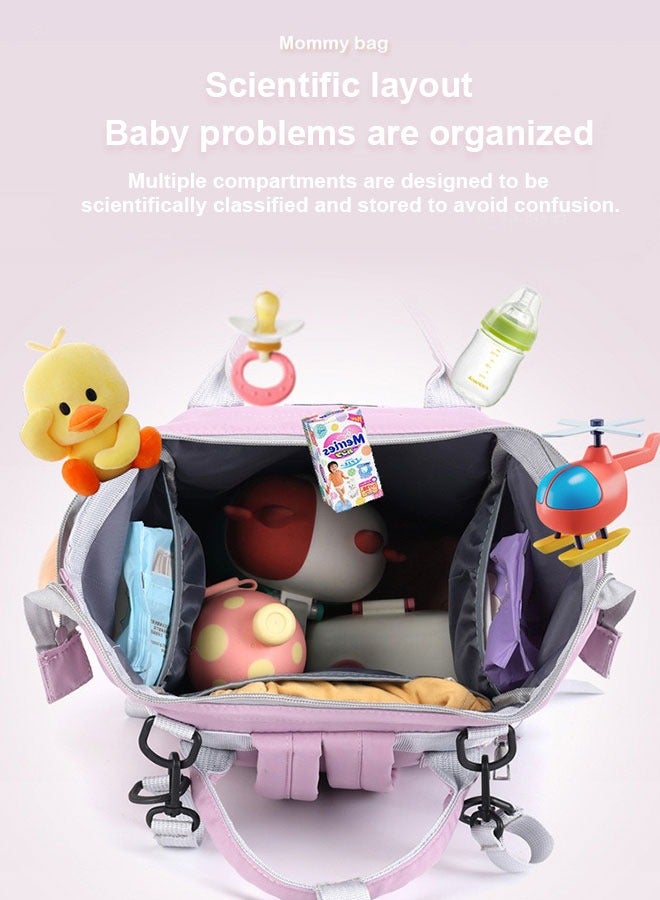 Mommy Bag Mother Bag Large-Capacity Backpack Female Pregnant Women Maternity Bag Milk Bottle Mother And Baby Bag Oxford Cloth Waterproof Backpack