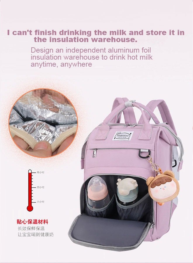 Mommy Bag Mother Bag Large-Capacity Backpack Female Pregnant Women Maternity Bag Milk Bottle Mother And Baby Bag Oxford Cloth Waterproof Backpack