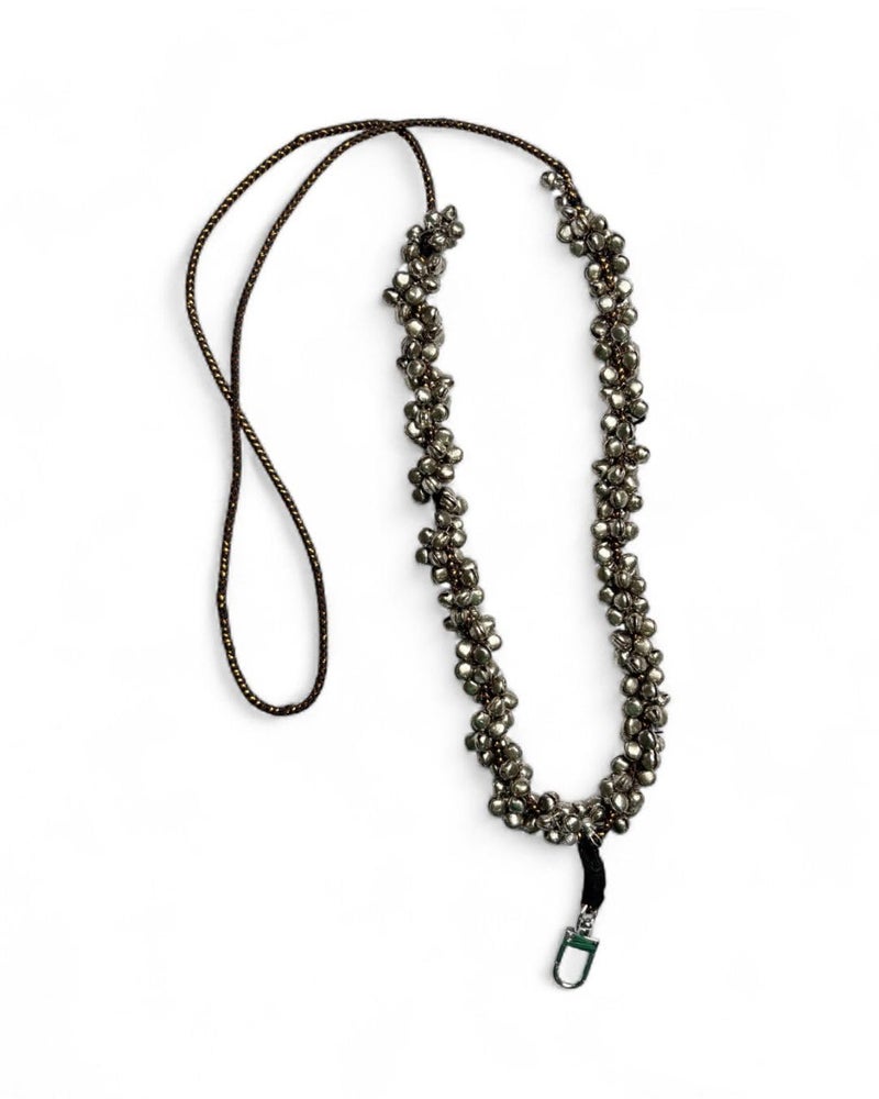 ARENDELLE Navratri Silver Ghungaroo Phone Sling - Handcrafted Unique Mobile Sling Chains [AMS041] - Image 1