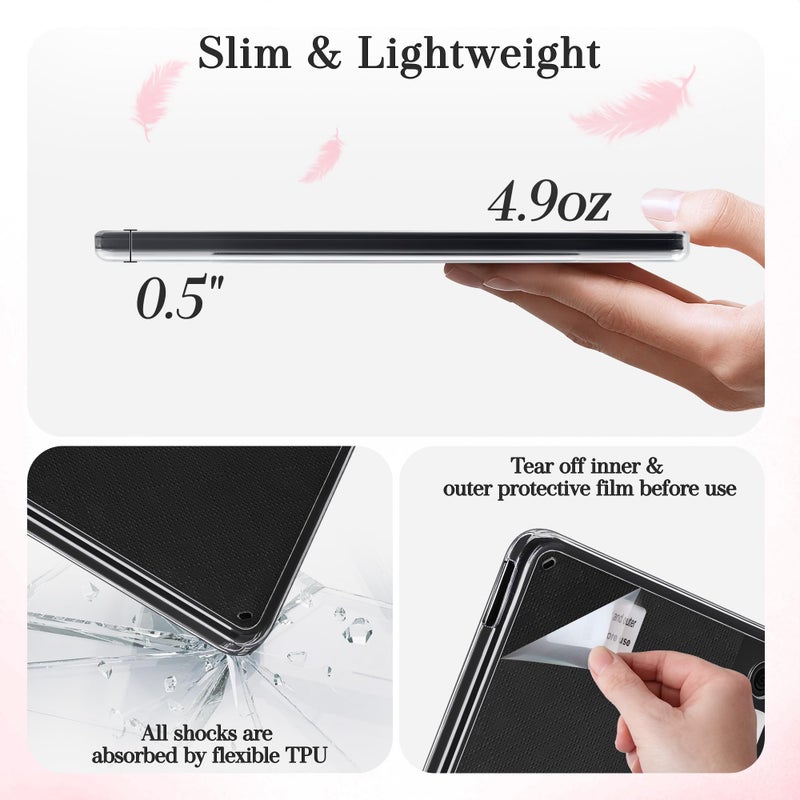Vane Oak Magnetic Detachable Case for 7" Kobo Libra Colour (2024) / Kobo Libra 2 (2021), Slim PU Leather Case and Ultra Clear TPU Back Cover with Auto Wake/Sleep, Pink - Image 5