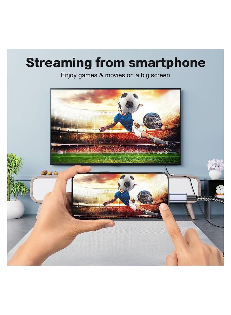 KASTWAVE USB C to HDMI Cable, 4K @60Hz Type-C to HDMI Cord, 6.6Ft Thunderbolt 3/4 to HDMI Braided Cord, Compatible with MacBook Pro/Air, iMac, iPad Pro, Smartphone, Surface, Dell, HP - Image 2