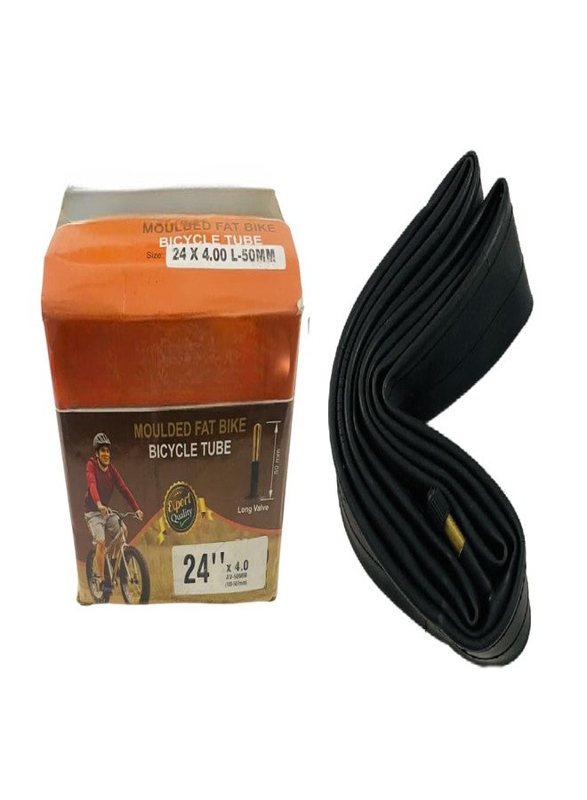 أنبوب إطار دراجة مقاس 24 × 4.00، مناسب للدراجات الجبلية الصغيرة ذات الإطارات العريضة، مزود بصمام شريدر، مصبوب، مناسب للدراجات الجبلية ودراجات المدينة. - Image 1