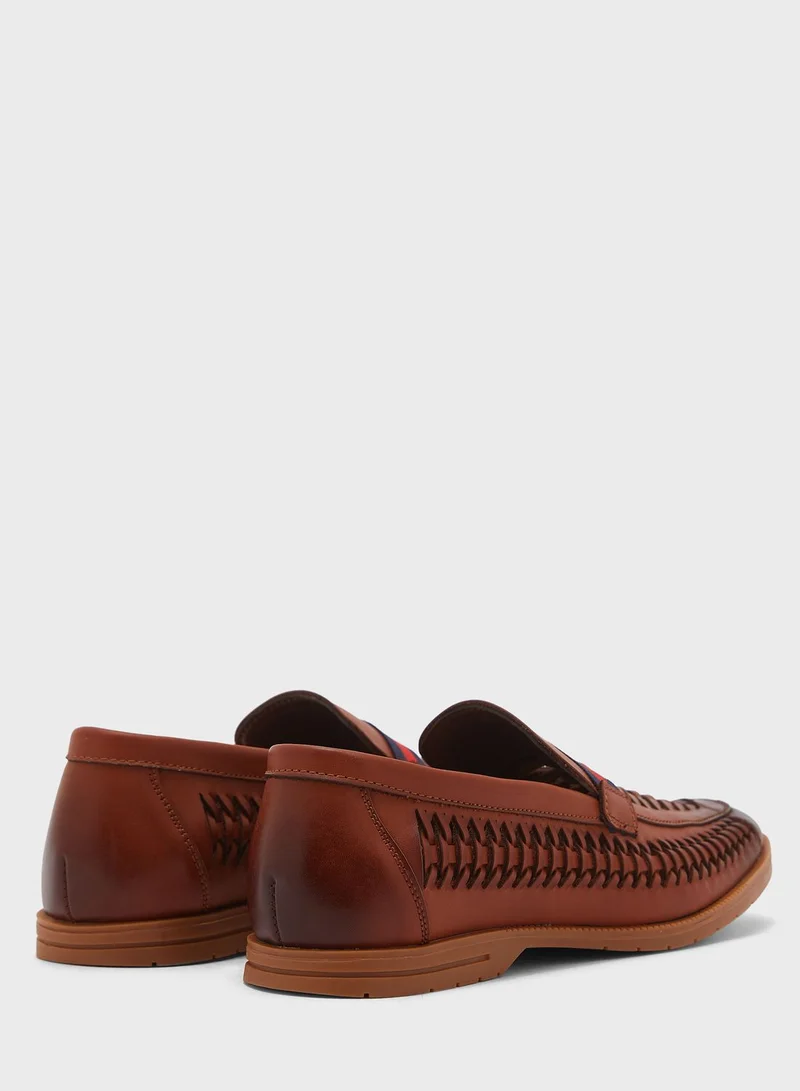 Robert Wood Weaved Casual Slip Ons