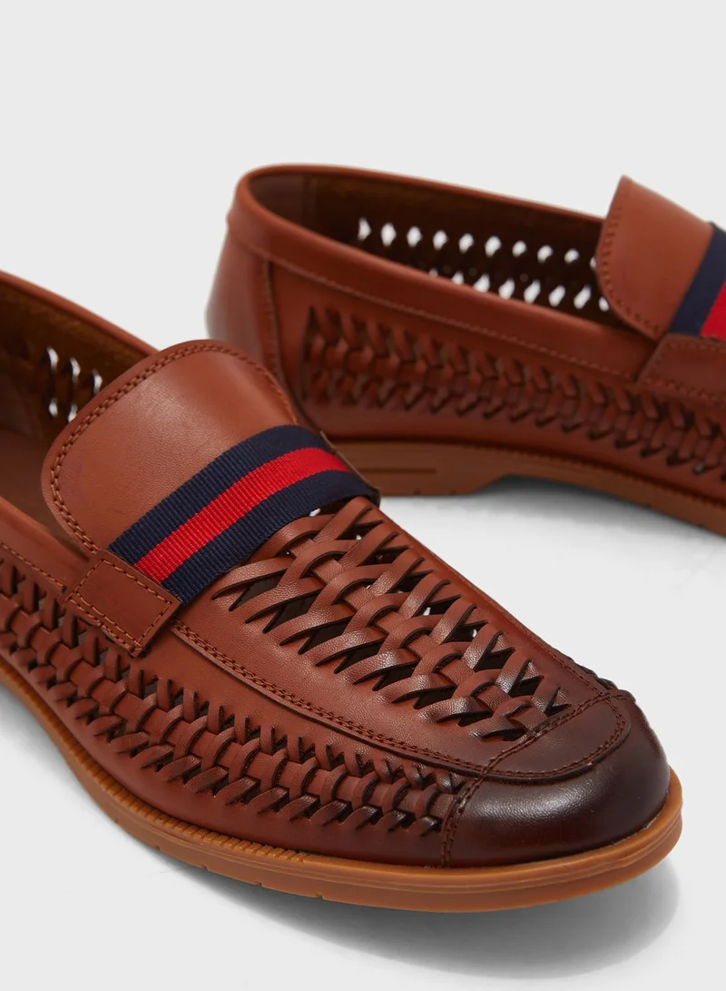 Robert Wood Weaved Casual Slip Ons
