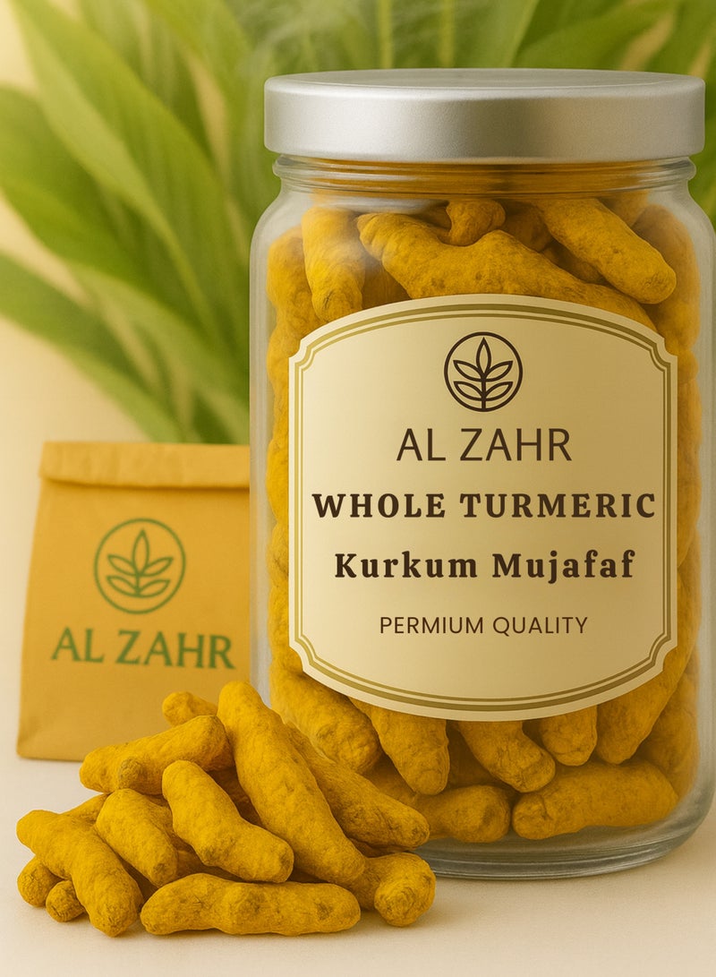 زهر جذور الكركم الكاملة (الكركم المجفف) - كركم لونغا | جذور كركم طبيعية كاملة عالية الجودة | جذور عشبية نقية 100% للاستخدام في الحدائق المنزلية والبستنة والأغراض النباتية. - Image 1