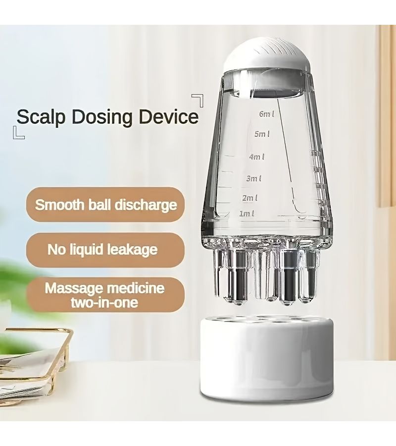Mini Portable Scalp And Body Applicator Liquid Comb Hair Massage 0.2oz Capacity White Tool For Healthy Hair - Image 1
