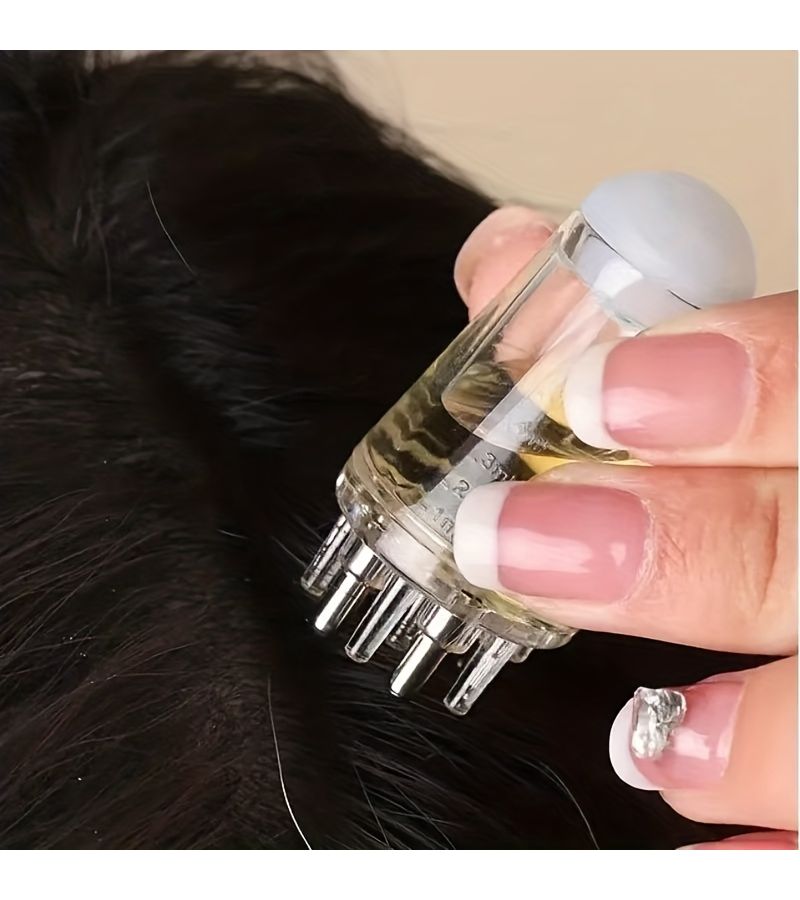Mini Portable Scalp And Body Applicator Liquid Comb Hair Massage 0.2oz Capacity White Tool For Healthy Hair - Image 2