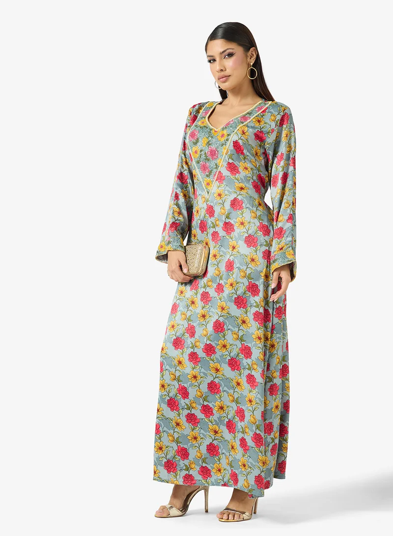 Arabian Closet  Embellished Belted Jalabiya for Women | Best Price UAE