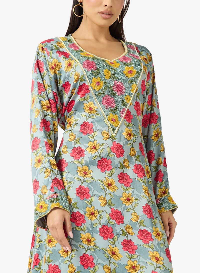 Arabian Closet  Embellished Belted Jalabiya for Women | Best Price UAE