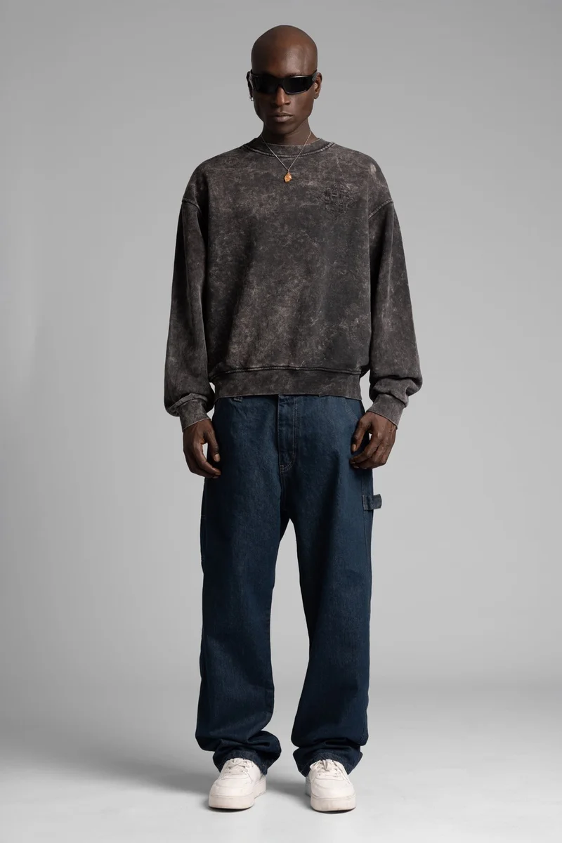 Catch Embroidered Washed Sweatshirt