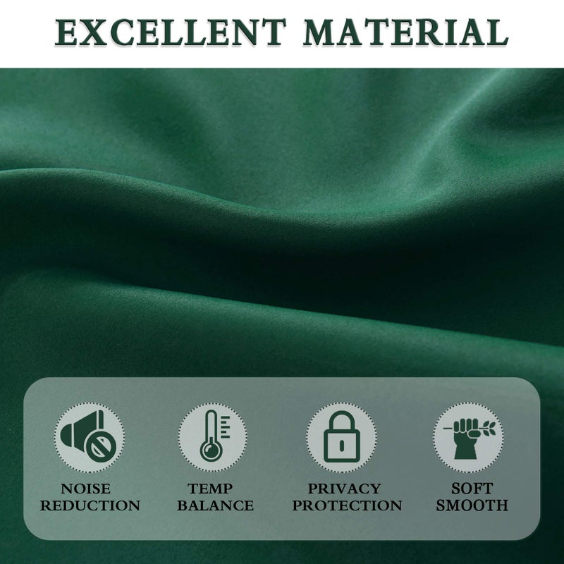 DONREN Hunter Green Blackout Thermal Insulating Window Curtains for Bedroom - 52 Inch Width Curtains Panels with Rod Pocket (52 by 63 Inch,2 Panels) - Image 5