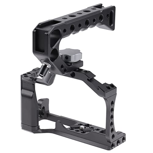 Hersmay For Canon M5 M50 II Cage with Top Handle, Camera Cage for Canon EOS M50 Mark II/ M50 /M5 Camera,Vlogging Video Shooting Filmmaking Rig Stabilizer with 1/4" Mounting and 3/8" Arri Locating Hole - Image 1