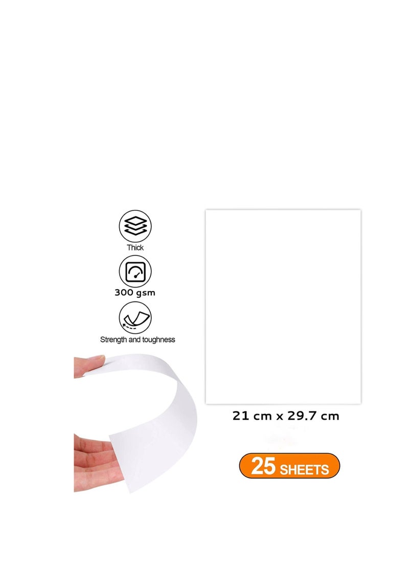 MARKQ White Cardstock, A4 300gsm Thick Paper sheets Heavyweight card Paper for Printing Scrapbooking Card Making Invitations Menus Flyers DIY Arts Crafts, 25 sheets, 21 cm x 29.7 cm  - Image 2