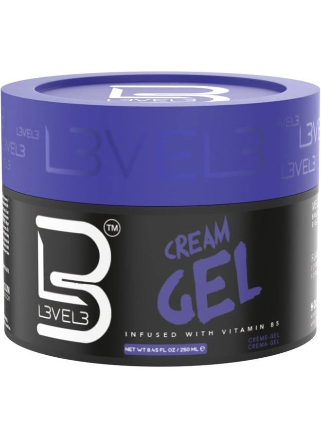 L3 جل كريمة المستوى 3 - يوفر حجم وثبات متوسط - مع فيتامينات لتغذية وحماية الشعر كريم تصفيف شعر الرجال المستوى الثالث (250 مل، صغير) - Image 1