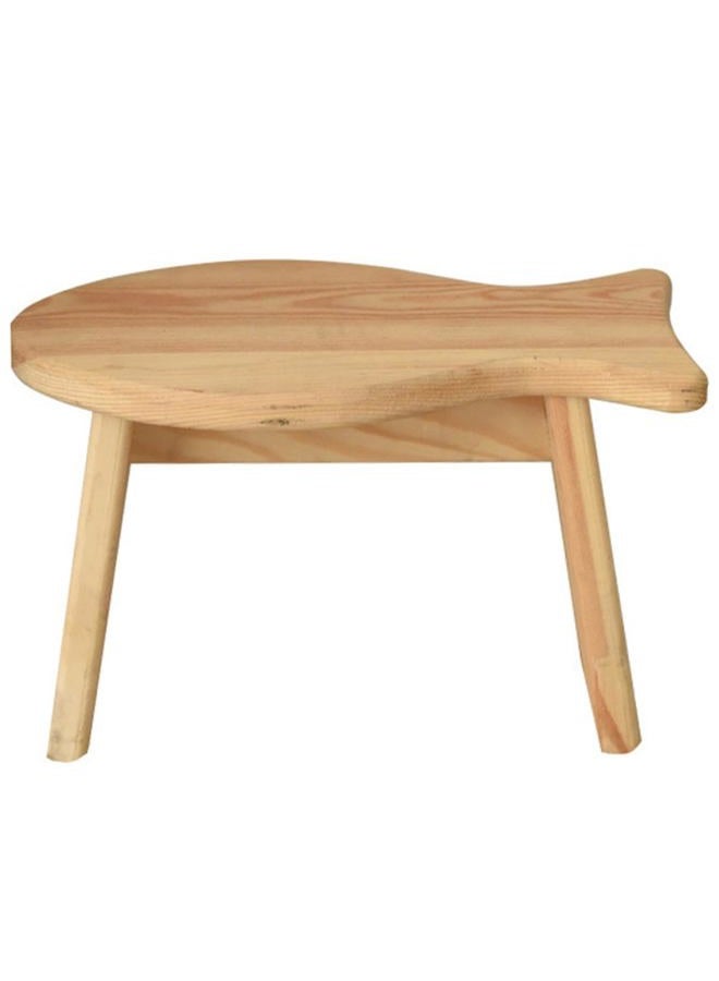 Levemolo Wooden Foot Resting Stool Fish-Shaped Step Stool for Kitchen Bathroom Bedroom Sturdy Construction Easy to Use - Image 1
