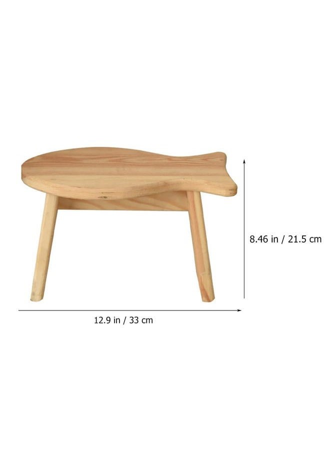 Levemolo Wooden Foot Resting Stool Fish-Shaped Step Stool for Kitchen Bathroom Bedroom Sturdy Construction Easy to Use - Image 2