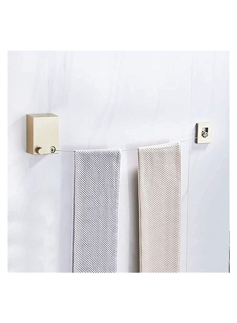 Y&D Clothesline, Retractable Clothesline Adjustable Stainless Steel Rope, Indoor Clothes Hanger Wall Mounted Drying Towel Rack for Outdoor, No Drilling Self Adhesive  - Image 5