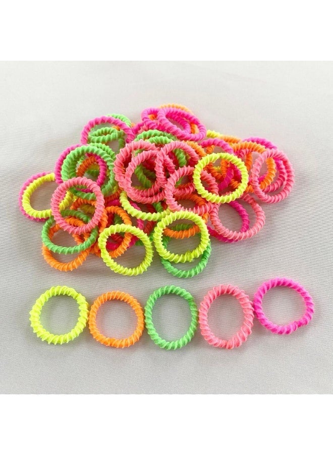 Spiral Hair Bands, 15 Pack Neon Coloured Elastic Hair Ties, No-Crease Ponytail Holders for Girls & Women - Image 5