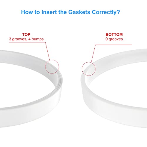 Feilifan 3 Pack Rubber Gaskets Replacement Seal White Ring for Nutri Ninja Blender Replacement for Ninja Auto-iQ Pro Extractor CT680 BL456-30 BL480 BL681A BL682 (3.94 inch Gaskets) - Image 4
