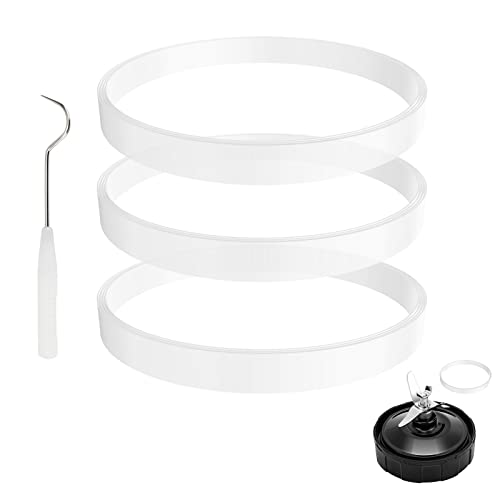 Feilifan 3 Pack Rubber Gaskets Replacement Seal White Ring for Nutri Ninja Blender Replacement for Ninja Auto-iQ Pro Extractor CT680 BL456-30 BL480 BL681A BL682 (3.94 inch Gaskets) - Image 1