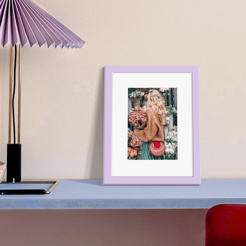 upsimples 8x10 Picture Frame  Display Pictures 5x7 with Mat or 8 x 10 Without  Wall Hanging Photo Frames  Purple  1 Pack - Image 2