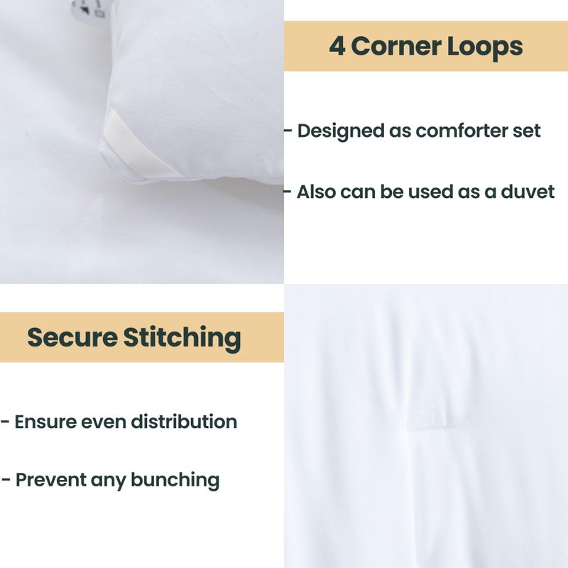 Paxrac Classic Pure White Comforter King Size, 3 Pieces Boho Comforter Set, Lightweight Solid Bedding Set, All Seasons Soft Breathable King Comforter Set (104x90In Comforter & 2 Pillowcases) - Image 4
