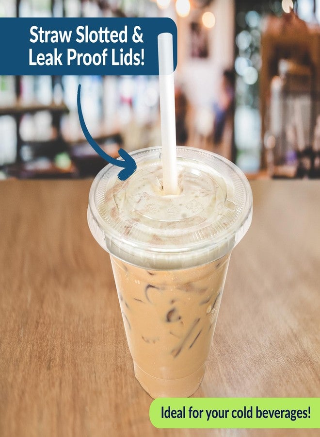Reli. Plastic Cups with Lids 12 oz (150 Sets) | Clear Plastic Cups with Lids | Clear Disposable PET Bulk | 12 oz PET Container with Flat Tops for Desserts, Iced Coffee, Smoothies, To Go Drinks - Image 5