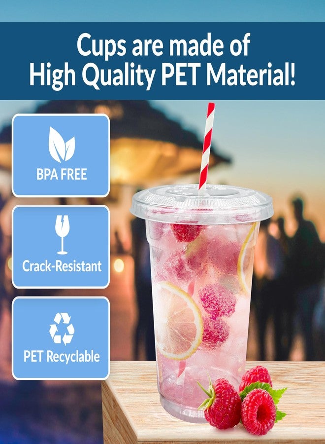 Reli. Plastic Cups with Lids 12 oz (150 Sets) | Clear Plastic Cups with Lids | Clear Disposable PET Bulk | 12 oz PET Container with Flat Tops for Desserts, Iced Coffee, Smoothies, To Go Drinks - Image 3