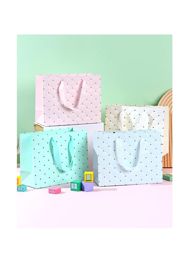 XiuWoo Gift Bags Medium Bag-Birthday Bag for Presents, Thicken Natural Craft Wrapping with Handle, Unique Wedding Birthday Party Baby Shower Teacher Bag, Men Women 4Pcs - Image 3