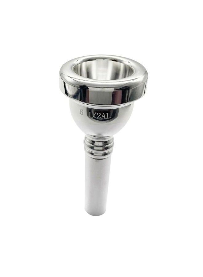 Missmore 6 1/2AL Silver Trombone Mouthpiece - Professional Grade Brass Instrument Mouthpiece for Tenor Trombone, Premium Sound & Durability - Image 1