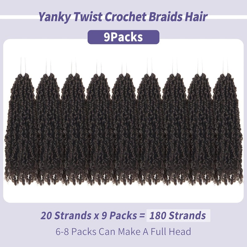 Datanala Yanky Twists Crochet Braiding Hair Color 4# 10 Inch 9 Packs Crochet Hair with Curls Micro Spring Twists Pre-looped Curly Crochet Braids Hair Extensions for Women - Image 4