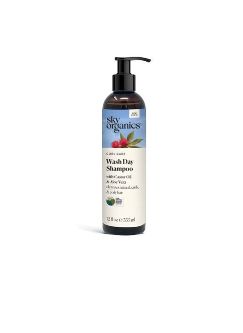 Curl Care Bio-Based Wash Day Shampoo for Hair USDA Certified Bio-Based to Cleanse, Hydrate & Enhance Curls, 12 fl. Oz