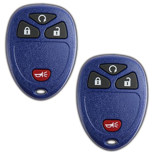 KeylessOption 2X KeylessOption Key Fob Replacement for 2007 2008 2009 2010 2011 2012 2013 2014 2015 2016 2017 Buick Cadillac Chevrolet Chevy GMC Pontiac Saturn Remote, 4-Button 15913421, Locksmith Required 2011+ - Image 1