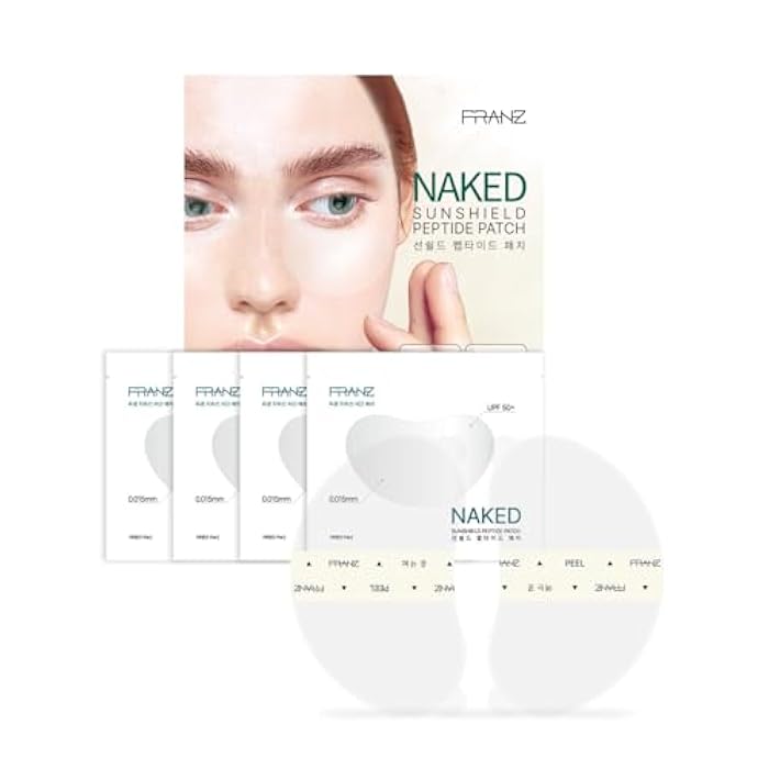FRANZ UV Protection Peptide Sun Patches, Ultra-Thin Sunshield for Face, 4 Pairs (Regular Size), Anti-Aging & Skin Rejuvenation, Perfect for Outdoor Sports – Golf, Hiking, Driving, Korean Skincare - Image 1