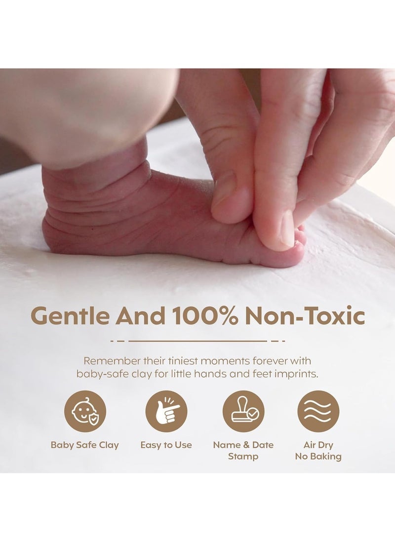 إي وورلد طقم صب اليد والقدم لحديثي الولادة مع إطار صور الطفل ، ومجموعة مثالية لبصمة يد الطفل ومجموعة صانع البصمة للأولاد والبنات ، رائعة لهدايا استحمام الطفل وديكور الحضانة - Image 3