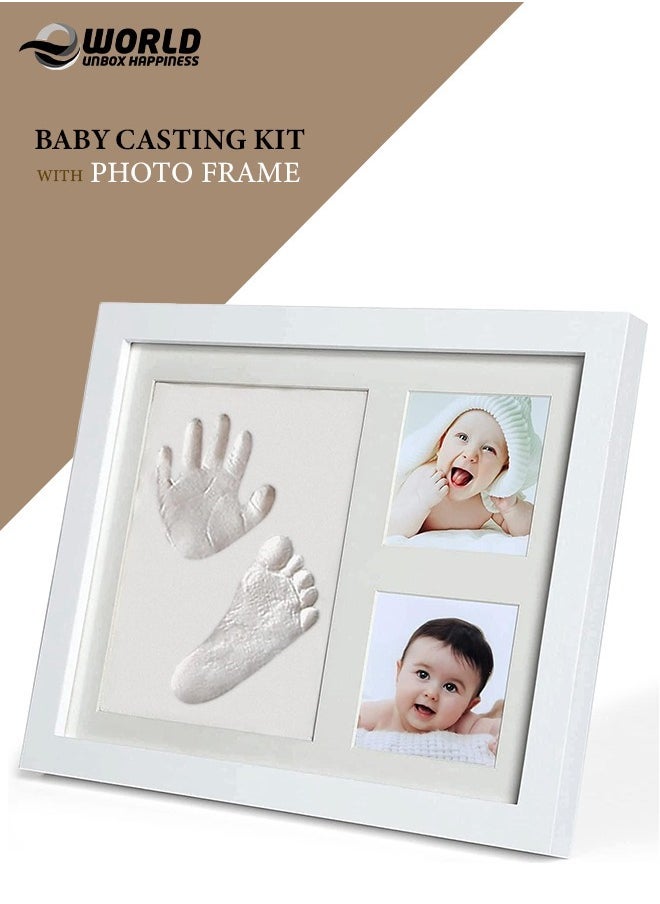 إي وورلد طقم صب اليد والقدم لحديثي الولادة مع إطار صور الطفل ، ومجموعة مثالية لبصمة يد الطفل ومجموعة صانع البصمة للأولاد والبنات ، رائعة لهدايا استحمام الطفل وديكور الحضانة - Image 1
