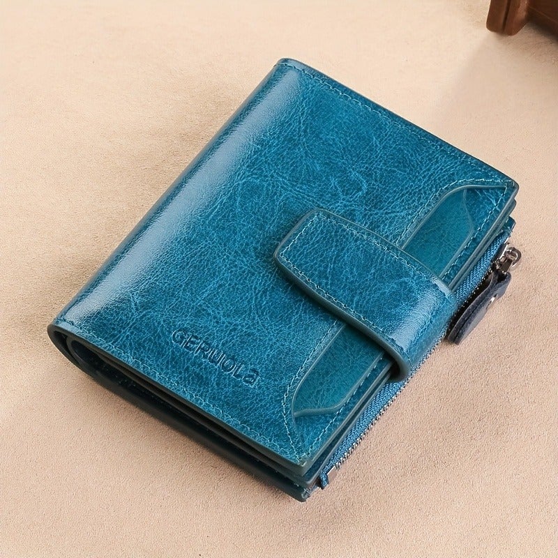 GERUOLA RFID Anti-Theft Refreshed Tri-Fold Multi-Function Leather Wallet with Magnetic Card Holder - Image 1