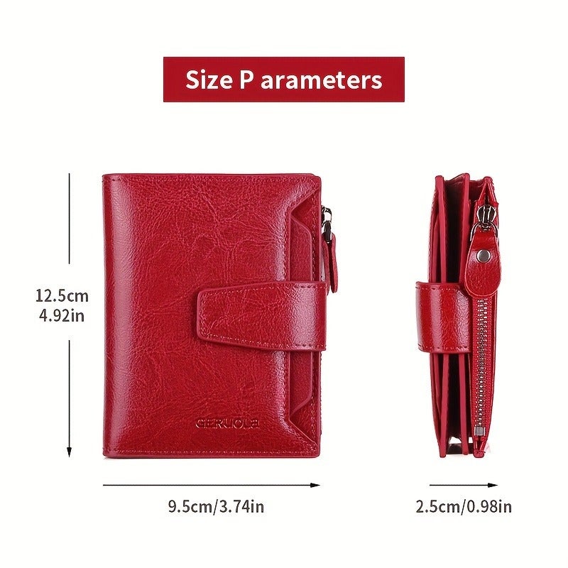 GERUOLA RFID Anti-Theft Refreshed Tri-Fold Multi-Function Leather Wallet with Magnetic Card Holder - Image 3