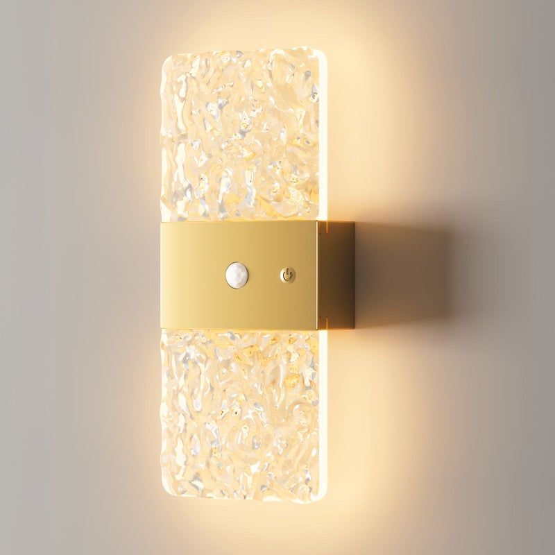 مصباح LED ذكي قابل للشحن مع حساس حركة تشغيل/إيقاف تلقائي يعمل بالبطارية 1200 مللي أمبير باللون الذهبي، مناسب لغرف النوم وغرف المعيشة والممرات والسلالم، بتصميم عصري بسيط لمصباح طاولة غرفة النوم. - Image 2